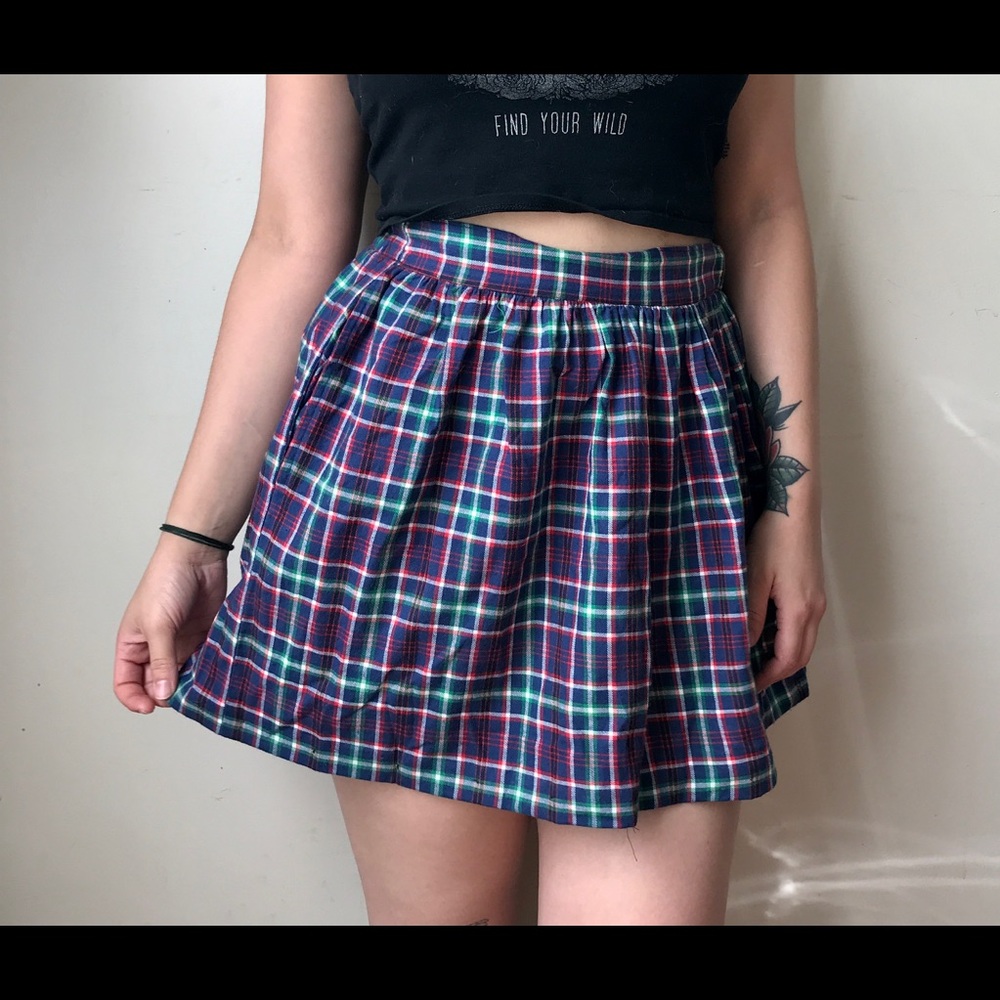 Plaid High Waisted Skirt